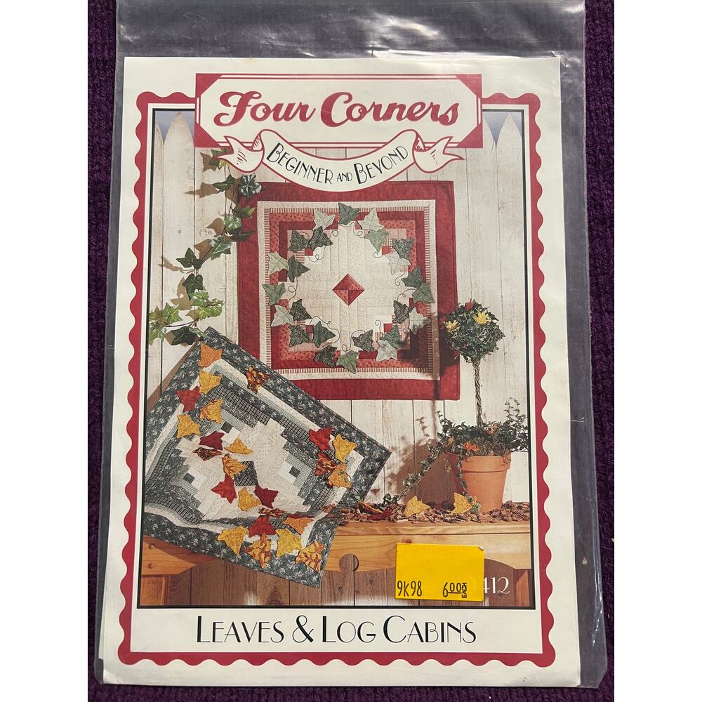 quilt pattern leaves & log cabins